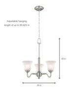 Hampton Bay Creekford 3-Light Chandelier Brushed Nikel Finish