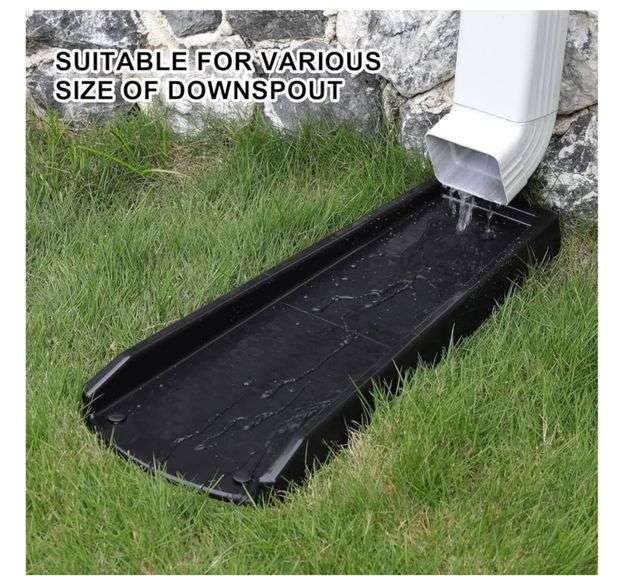 Master Mark Splash Block, Decorative Gutter Downspout Extensions Splashguard Foundation Water Diverter Rain Gutter Guard Plastic 24