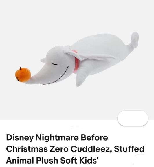 Disney Nightmare Before Christmas Zero Cuddleez, Stuffed Animal Plush Soft Kids