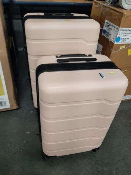READ!! 2pc Hardside Checked Suitcase - Open Story 30" & 26"