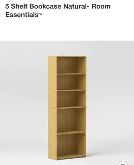 5 Shelf Bookcase Natural- Room Essentials