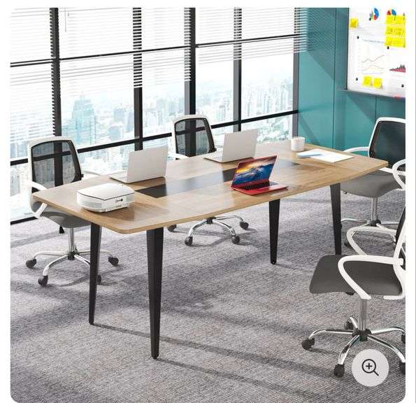 Tribesigns Conference Table, Modern Boat Shaped Meeting Table
