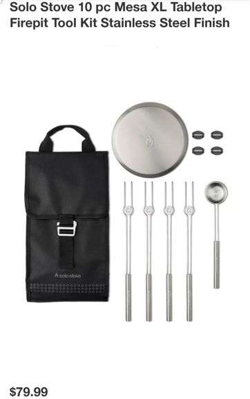 Solo Stove 10 pc Mesa XL Tabletop Firepit Tool Kit Stainless Steel Finish