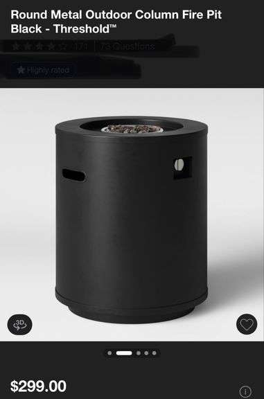 Round Metal Outdoor Column Fire Pit
Black - Threshold™