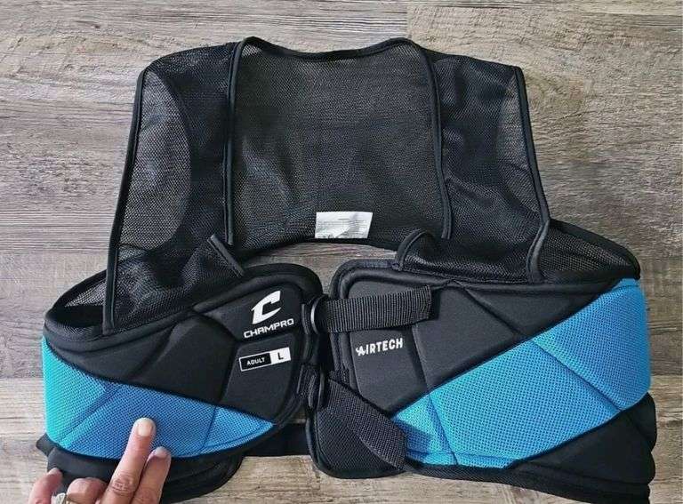 Champro FR3V Sports Airtech Padded Rib Vest Adult XL Football Black/blue