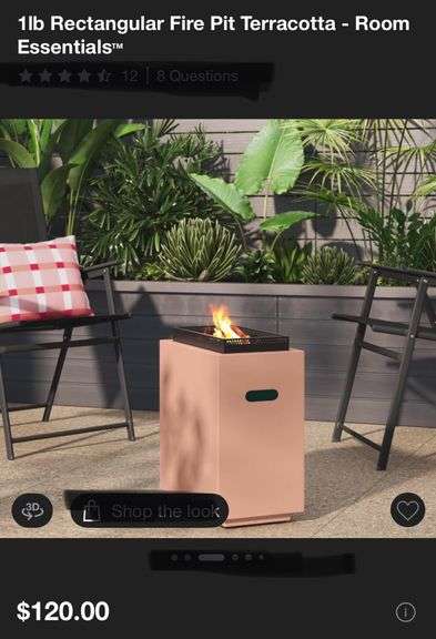 1lb Rectangular Fire Pit Terracotta - Room
Essentials™