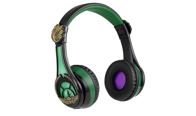 eKids Wicked Elphaba Bluetooth Headphones, Wireless Headphones with Microphone Includes Aux Cord, Volume Reduced Kids Foldable Earphones for School, Home, or Travel