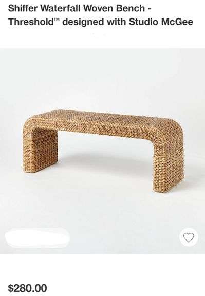 Shiffer Waterfall Woven Bench - Threshold™ designed with Studio McGee
