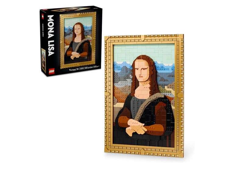 LEGO Art Mona Lisa Building Set - Leonardo da Vinci Wall Display, Ages 18+ - DIY Crafts for Men, Women - Great for Puzzle and Art Lovers - Birthday Gift Idea - Includes Detachable Frame - 31213