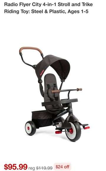 Radio Flyer 4in1 Stroller/Trike Riding Toy