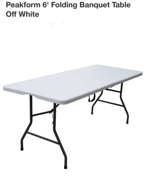 Peakform 6' Folding Banquet Table Off White