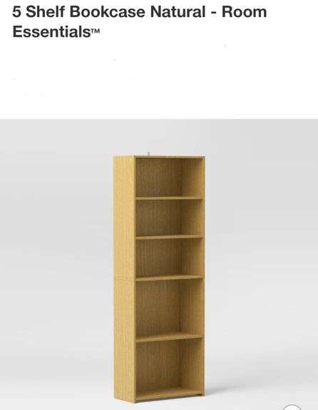 5 Shelf Bookcase Natural - Room Essentials