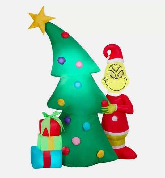 The Grinch Dr. Seuss Christmas Tree Inflatable Lighted 4ft