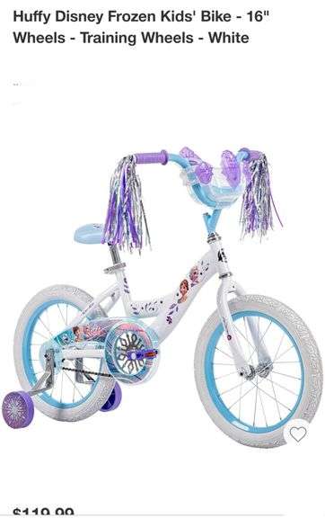 Huffy Disney Frozen Kids Bike 16" With Training Wheels