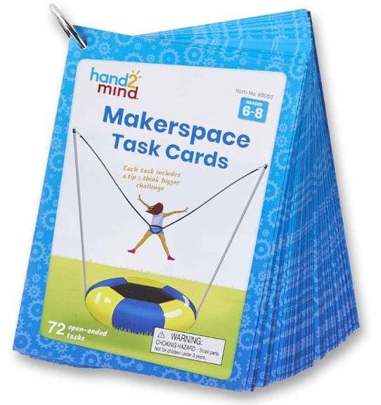 hand2mind Makerspace Task Cards, Grades 6-8, STEM Challenge Cards, STEM ...