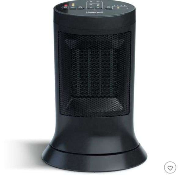 Honeywell Digital Ceramic Compact Tower Heater Black: Indoor Space Heater, Programmable Thermostat, 1500W, Electric