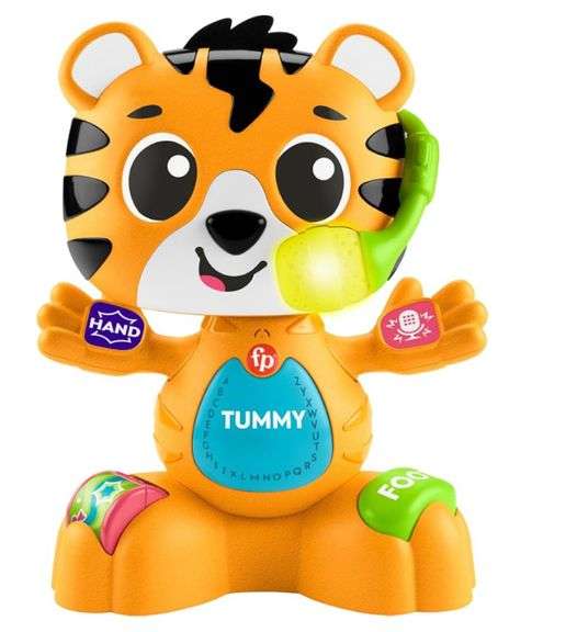 Fisher-Price Baby Learning Toy Link Squad Bop & Groove Tiger with Music & Lights for Ages 9+ Months, Compatible Only with Link Squad Items