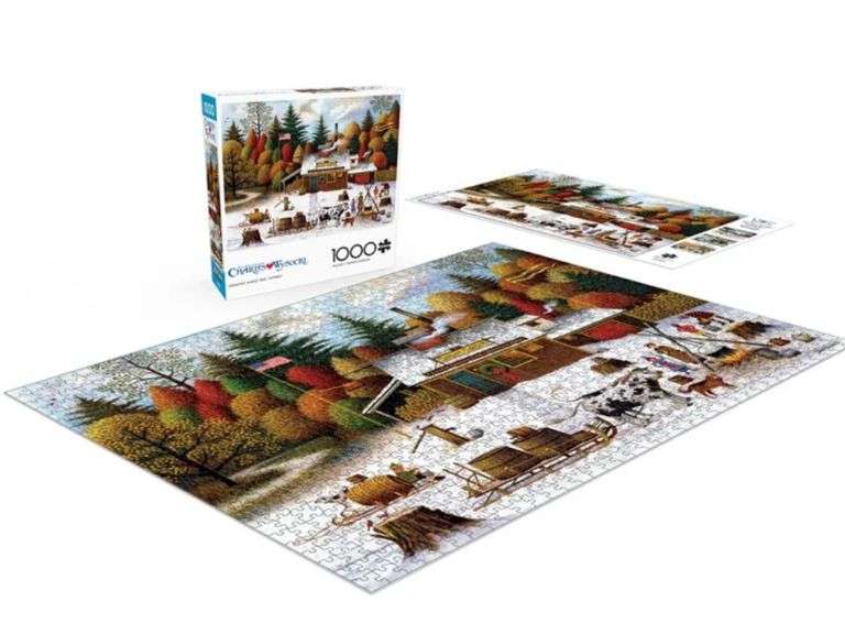 Buffalo Games Charles Wysocki Vermont Maple Tree Tappers 1000-Piece Interlocking Jigsaw Puzzle for Adults Ages 14+