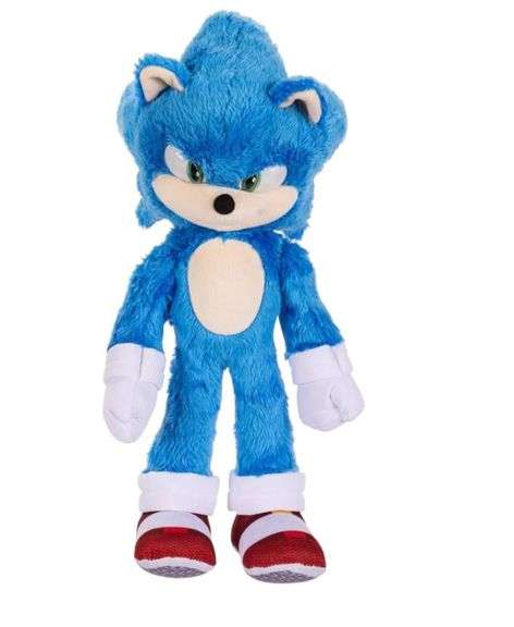 Sonic 3 The Hedgehog The Movie - Official Sega Licensed - Deluxe Sonic Soft Toy - 33cm - Blue Hedgehog - Soft - Realistic Details - Sparkling Eyes - Children's Soft Toy - Collectable - 3 Years +