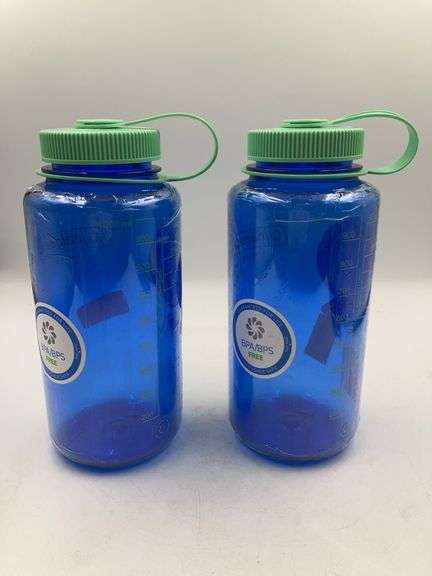 (2) Nalgene 32 fl oz Wide Mouth Water Bottle, Cornflower