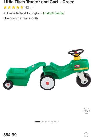 Little Tikes Tractor and Cart - Green