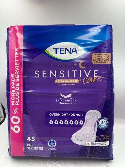 TENA Sensitive Care Incontinence Pads for Women - Ultimate Absorbency - Extra Coverage-45 pads