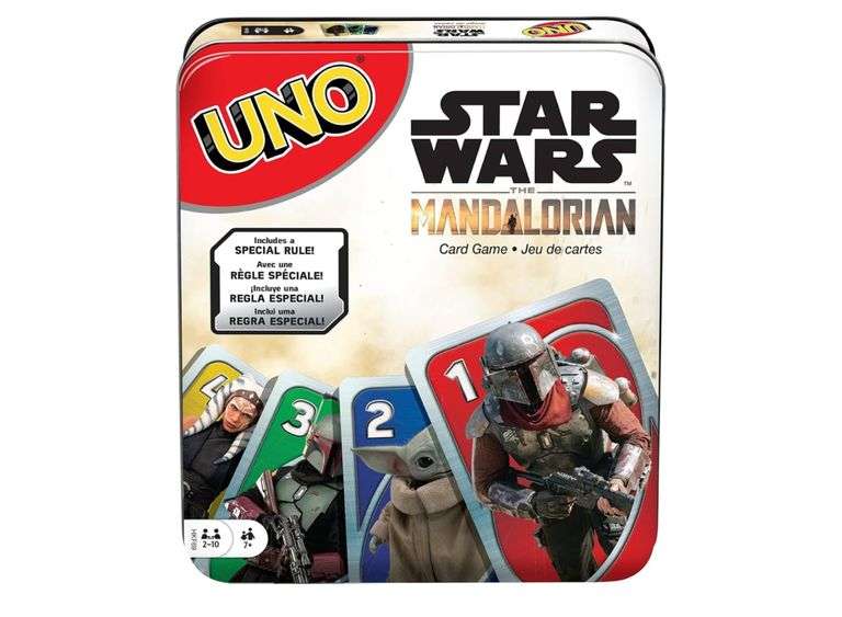 Mattel Games UNO Star Wars the Mandalorian in Tin, Themed Deck & Special Rule, Toy for Kid, Adult & Family Game Nights, Ages 7 Years Old & Up