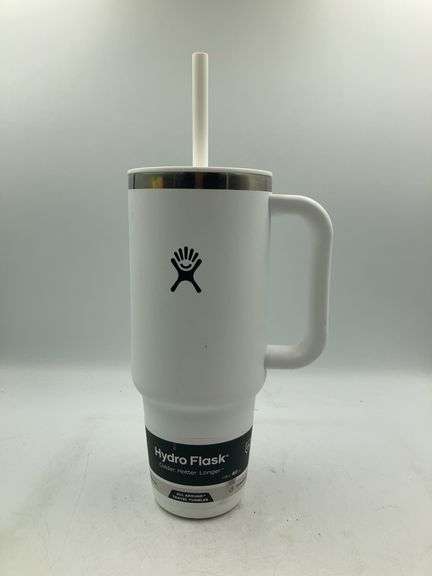 Hydro Flask 40oz All Around Travel Straw Tumbler - White: Double-Wall, BPA-Free - SEE ALL PHOTOS FOR QUALITY