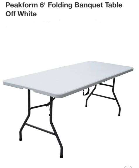 READ!! Peakform 6' Folding Banquet Table Off White