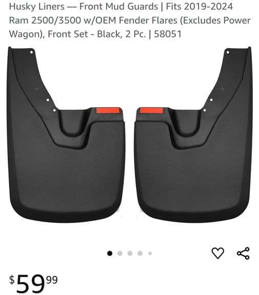 Husky Liners Custom-Molded Front Mud Guards | Dodge Ram 1500/2500/3500 /Ram Mega Cab (03-10) (56071) main image 1