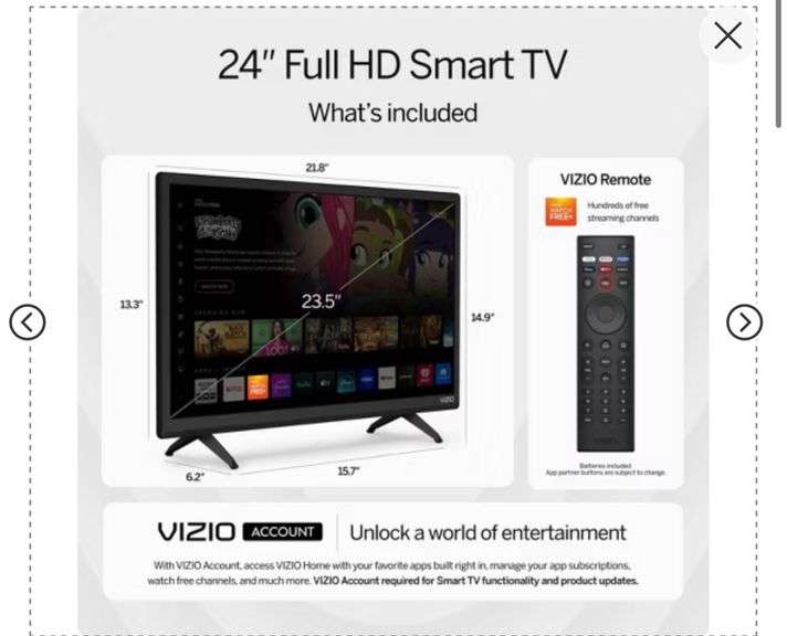 VIZIO D-Series 24" Class 1080p FHD Full-Array LED Smart TV - D24f-J09