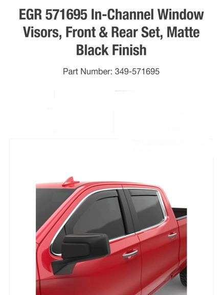 EGR 571695 In-Channel Window Visors, Front & Rear Set, Matte Black Finish