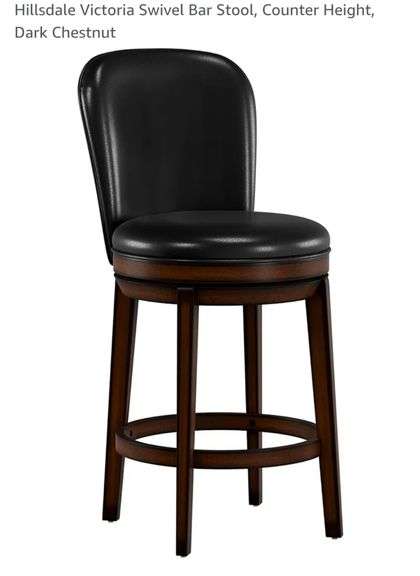 Hillsdale Victoria Swivel Bar Stool, Counter Height, Dark Chestnut
