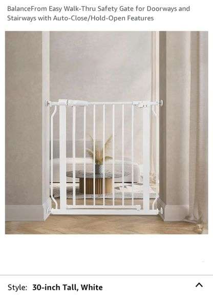 BalanceFrom Easy Walk-Thru Safety Gate for Doorways and Stairways with Auto-Close/Hold-Open Features 30"