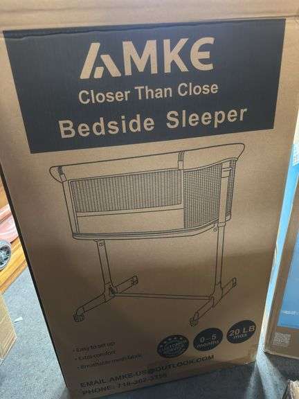 AMKE Baby Bassinets, Bedside Sleeper,All mesh, grey