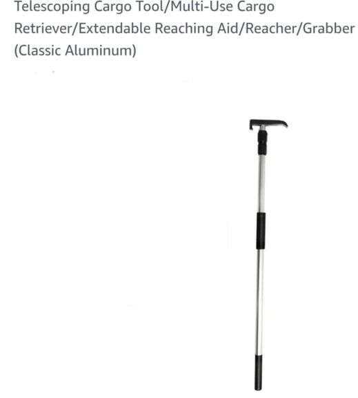 Telescoping Cargo Tool/Multi-Use Cargo Retriever/Extendable Reaching Aid/Reacher/Grabber (Classic Aluminum)