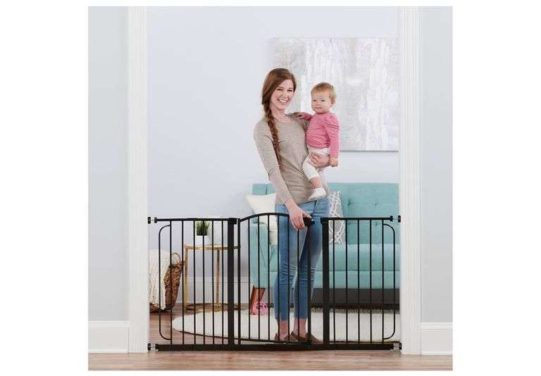 Regalo 58-Inch Easy Step Extra Tall Arched Décor Walk Thru Baby Gate, Award Winning Brand, Includes 4-Inch Extension Kit, 4 Pack Pressure Mount Kit and 4 Pack Wall Mount Kit, Bronze