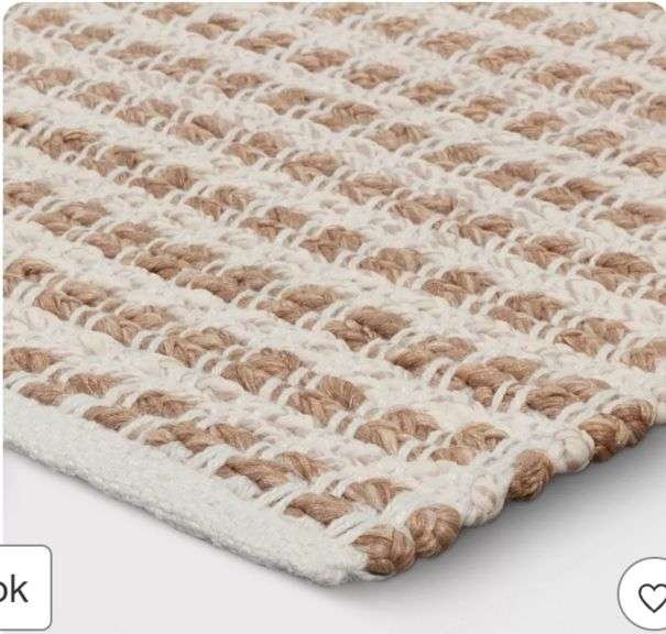 Color Block Braided Outdoor Area Rug Ivory - Threshold 7'x10'