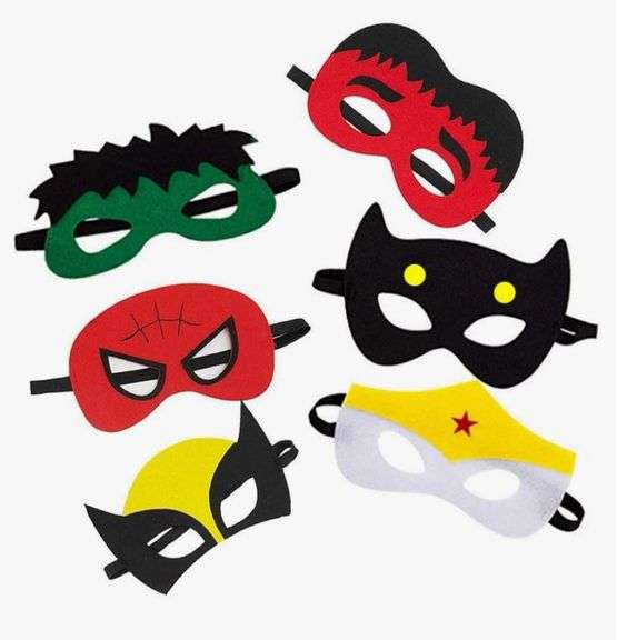 (3) Superhero Masks Party Favors for Kid, 14 Pieces Cosplay Masks for Birthday, Super hero Party Mask Children Masquerade Cosplay Eye Mask