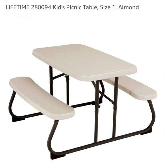 LIFETIME 280094 Kid's Picnic Table, Size 1, Almond