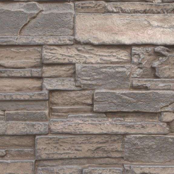 EverStone Cascade Faux Stone Panel, 48 5/8"W x 24 3/4"H x 1 1/4"D, Boardwalk Bay Color