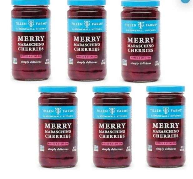 Tillen Farms Merry Maraschino Cherries, 13.5 oz (Pack of 6) EXP March 20, 2027
