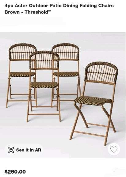 4pc Aster Outdoor Patio Folding Chairs