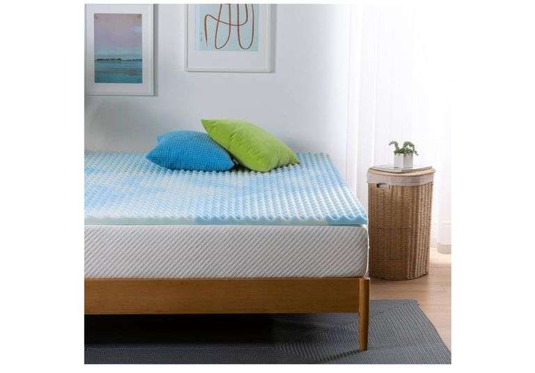 ZINUS 1.5 Inch Swirl Gel Cooling Memory Foam Mattress Topper, Smaller, More Convenient WonderBox Packaging, Cooling, Airflow Design, CertiPUR-US Certified, Full