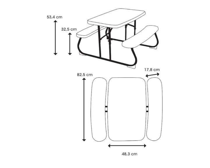 LIFETIME 280094 Kid's Picnic Table, Size 1, Almond