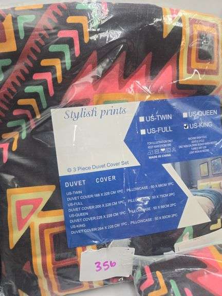 (3) King Size 3pc Duvet Cover Sets