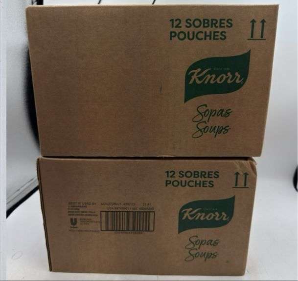 (2) Knorr Sopa Pasta Soup Mix Boxes, Chicken 3.5 oz (Pack of 12 in each) EXP NOV2725