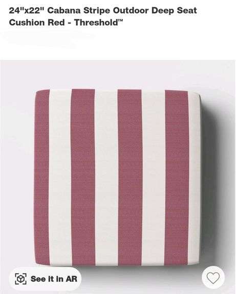 (2) Cabana Stripe Outdoor Deep Seat Back