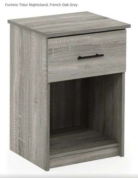 Furinno Tidur Nightstand, French Oak Grey