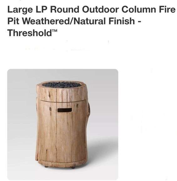 Large LP Round Outdoor Column Fire Pit Weathered/Natural Finish - Threshold™